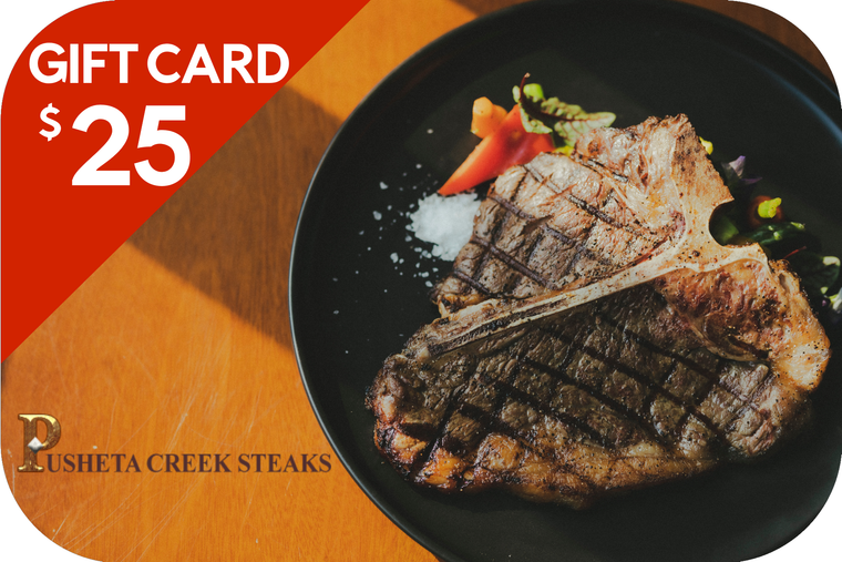 Pusheta Creek Steaks $25 Gift Card